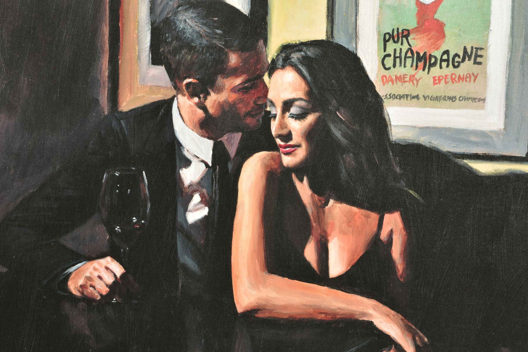 FABIAN PEREZ (ARGENTINA 1967) 'PROPOSAL AT HOTEL DU VIN' male and female figures in a bar, signed - Image 2 of 5