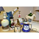 THIRTEEN PIECES OF ADVERTISING CERAMICS, comprising a Shelley White Horse Whisky horse's hoof