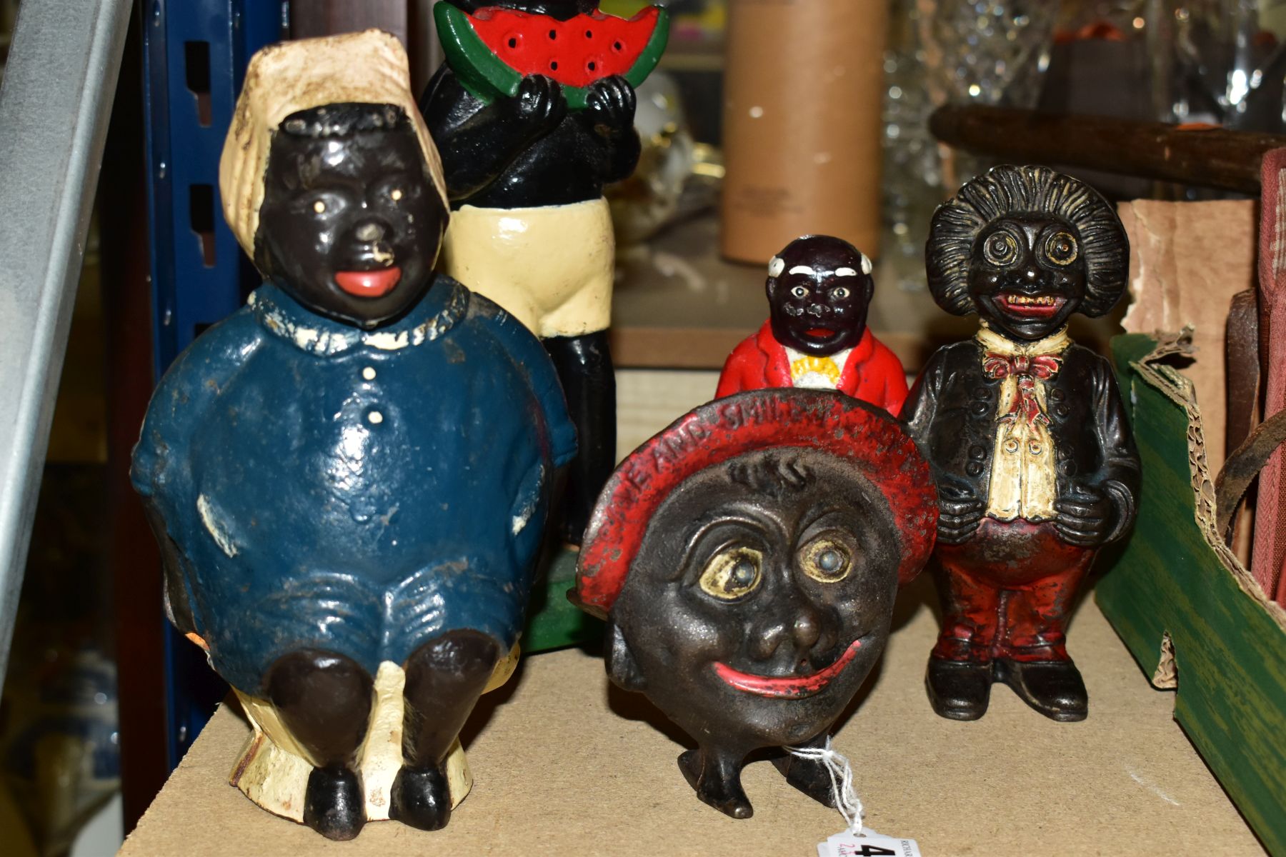 A QUANTITY OF CAST IRON MONEY BOXES/BANKS, assorted designs and colours to include 'Save & Smile - Image 2 of 5