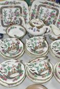 A FORTY PIECE COALPORT INDIAN TREE PATTERN TEA SET comprising two square handled cake plates,