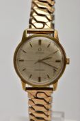 A GENTS GOLD-PLATED OMEGA SEAMASTER AUTOMATIC WRISTWATCH, round silver dial signed 'Omega Automatic,