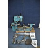 A CLARKE CL500M METALWORKER LATHE/MILL/DRILL, including three jaw chuck, feed gears, face plate,