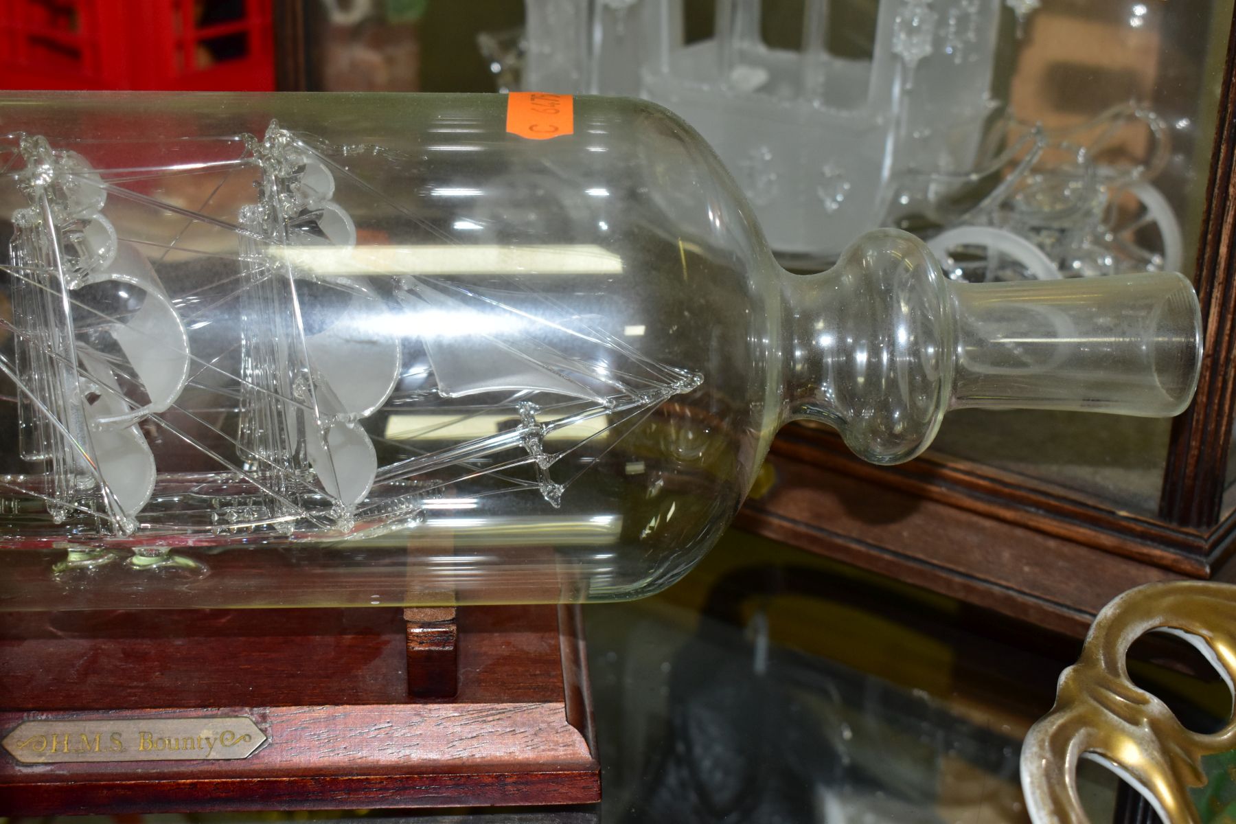 'THE GLASS COACH' IN DISPLAY CASE AND GLASS MODEL OF H.M.S. BOUNTY IN A BOTTLE, comprising a limited - Image 4 of 4