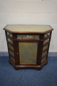 THEODORE ALEXANDER, a mahogany and gilt mirrored side cabinet, canted corners, three drawers and