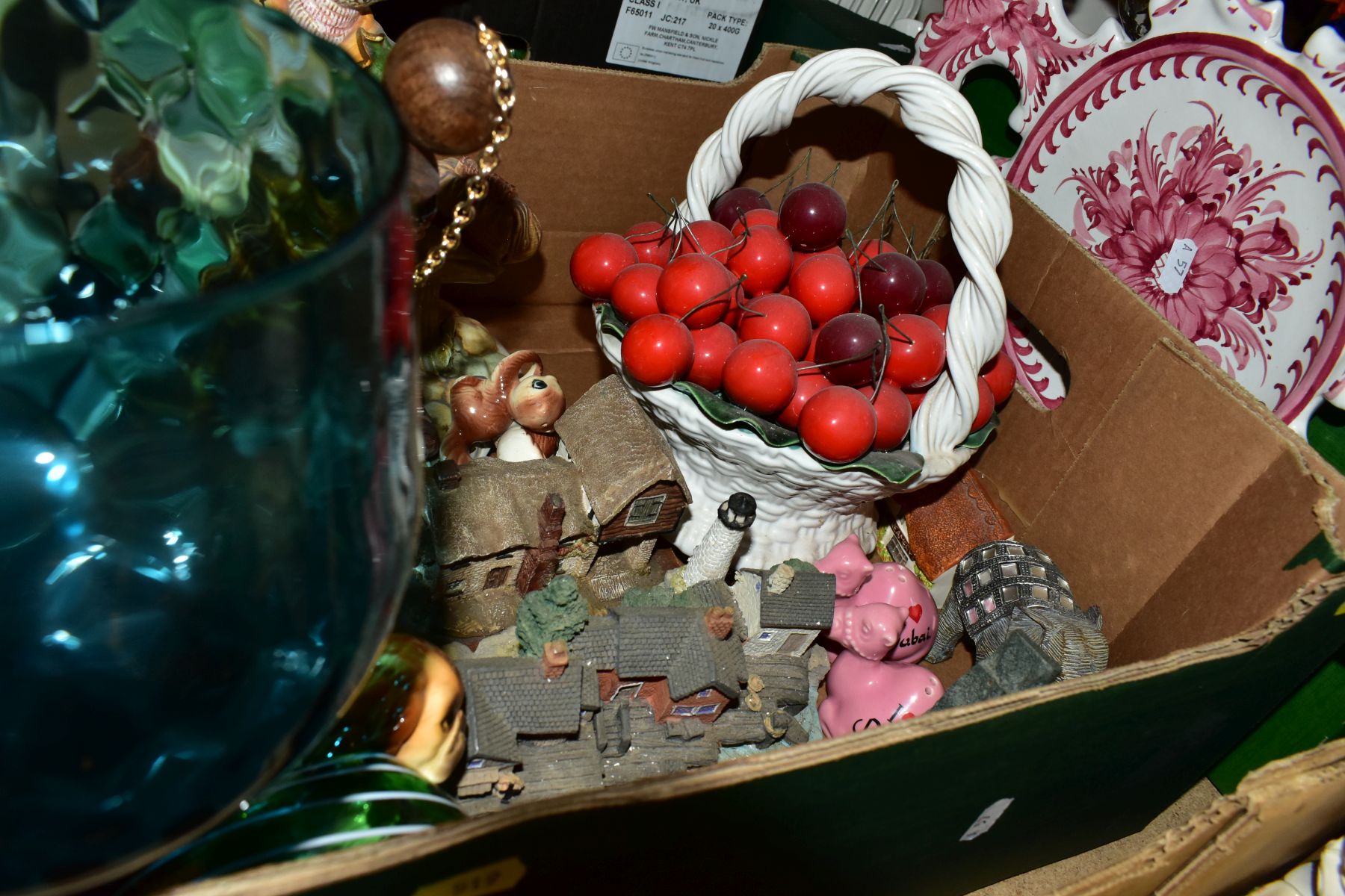 FOUR BOXES OF CERAMICS AND GLASS to include two tobacco jars, treacle glazed, height 14.5cm (missing - Image 8 of 14