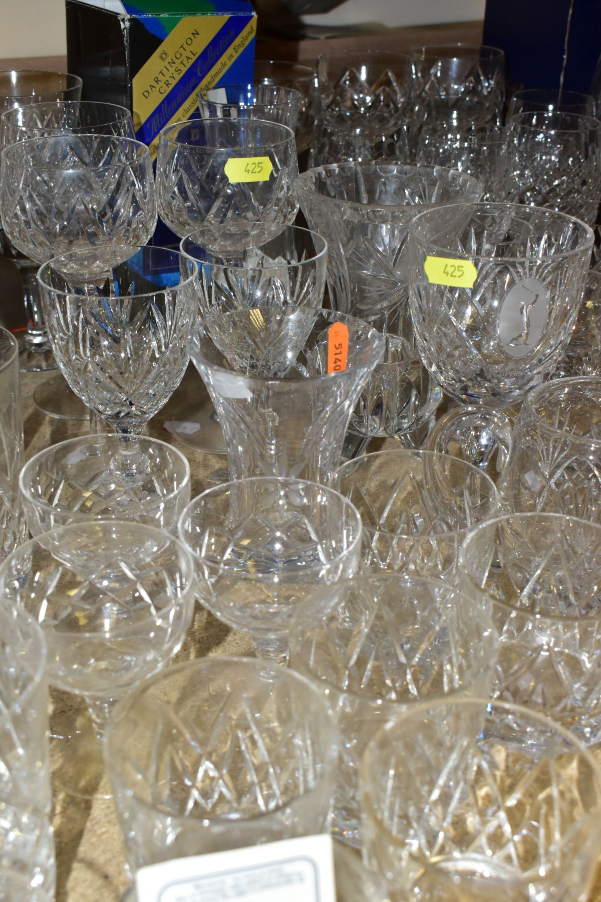 MORE THAN SEVENTY PIECES OF CUT GLASS AND CRYSTAL, including vases, stemware, tumblers and tankards, - Image 8 of 8
