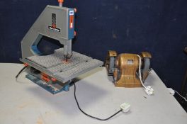 A VINTAGE BLACK AND DECKER HD1245 6in Bench Grinder and a Black and Decker DN339 bandsaw (both PAT