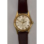 A GENTS 18CT GOLD OMEGA CONSTELLATION WRISTWATCH, automatic movement, round champagne dial signed '