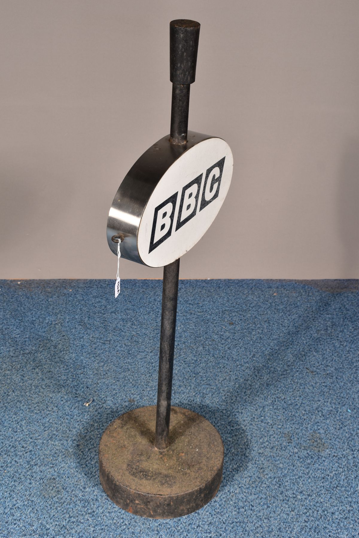 A 'BBC' SIGN, on a cast iron stand and circular base, height 109cm - Image 3 of 5