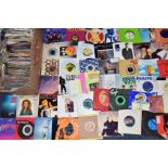 A TRAY CONTAINING OVER TWO HUNDRED AND FIFTY 7in SINGLES including Pickety Witch, The Beatles, The