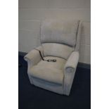 A CELEBRITY CREAM UPHOLSTERED ELECTRIC RISE AND RECLINE ARMCHAIR (PAT pass and working) (condition -