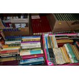 BOOKS approximately two hundred titles in 6 boxes featuring Novels, Compilations, History, Poetry,