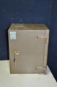 A BURTON SAFE COMPANY METAL SAFE width 38cm, depth 34cm, height 46cm (two keys)