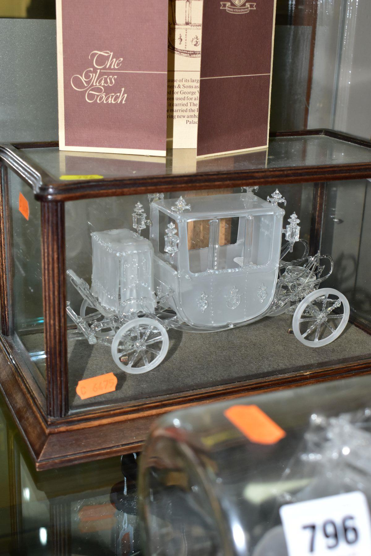 'THE GLASS COACH' IN DISPLAY CASE AND GLASS MODEL OF H.M.S. BOUNTY IN A BOTTLE, comprising a limited - Image 2 of 4