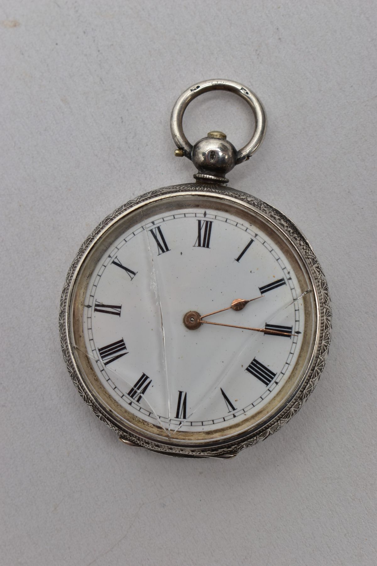 TWO EARLY 20TH CENTURY SILVER OPEN FACE POCKET WATCHES, both with white faces and black Roman - Image 6 of 9