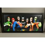 ALEX ROSS (AMERICAN CONTEMPORARY) 'ORIGINAL SEVEN' portraits of Green Lantern, Flash, Superman,