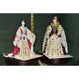 TWO ROYAL WORCESTER LIMITED EDITION FIGURES, of 'Queen Elizabeth I' No.2207/4500 (badly cracked to