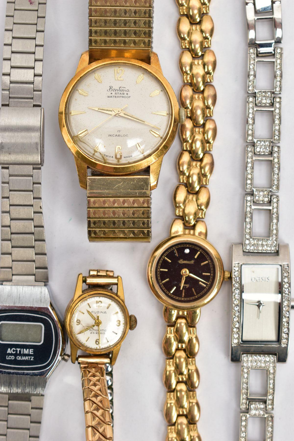 A SMALL SELECTION OF LADIES AND GENTS WRISTWATCHES, six watches in total to include an a.f gold- - Image 3 of 3