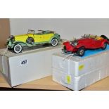 TWO BOXED/PART BOXED FRANKLIN MINT DIECAST CAR MODELS, 1/24 scale, Gary Cooper's 1930 Duesenberg J