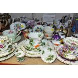 A GROUP OF CERAMICS, comprising Royal Albert Flowers of The Month December and September trios and