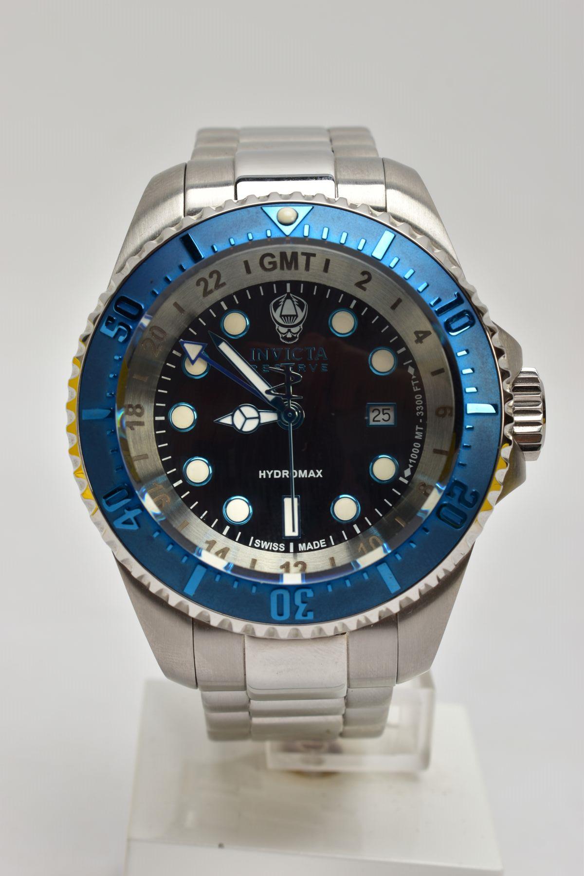 A GENTLEMANS INVICTA RESERVE PRO DIVER HYDROMAX WRISTWATCH, a large steel watch, quartz movement, - Image 5 of 5