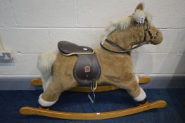 A MAMAS AND PAPAS UPHOLSTERED CHILDS ROCKING HORSE