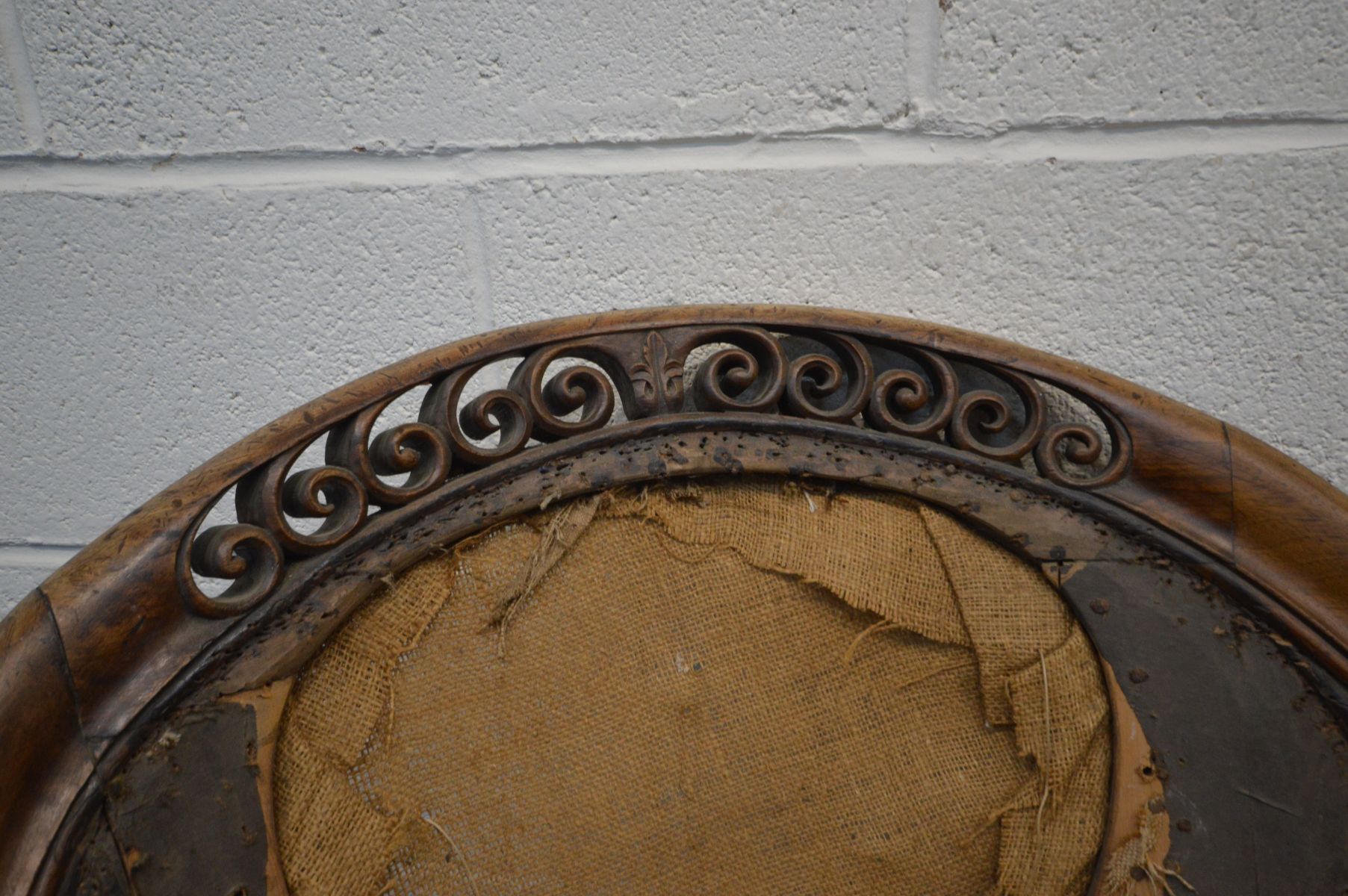 A VICTORIAN WALNUT OPEN DOUBLE BACK SOFA, the frame carved with foliate scrolls, shield centre - Image 2 of 13