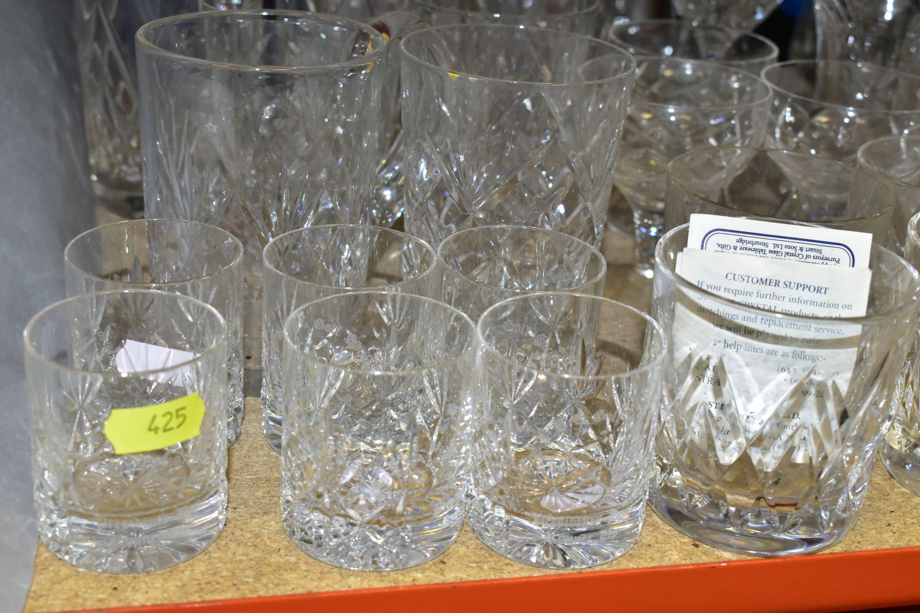 MORE THAN SEVENTY PIECES OF CUT GLASS AND CRYSTAL, including vases, stemware, tumblers and tankards, - Image 2 of 8