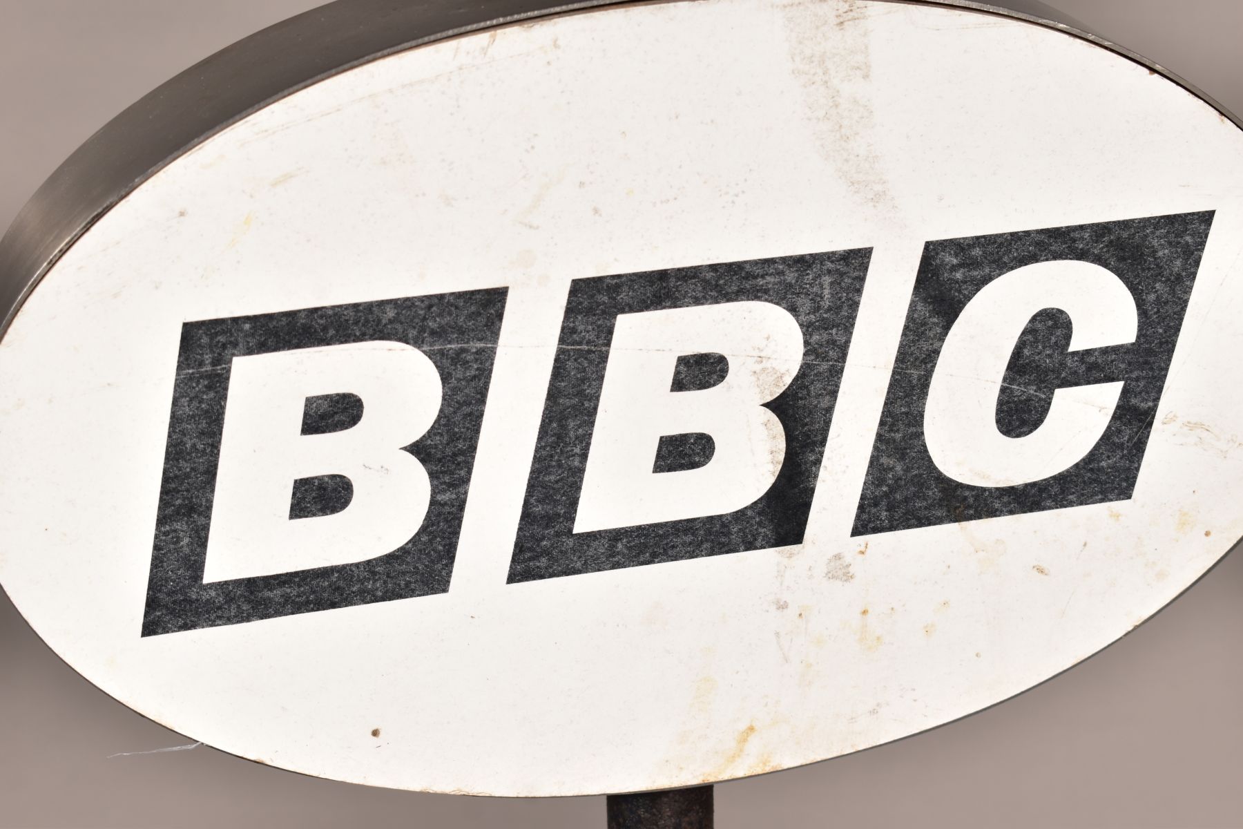 A 'BBC' SIGN, on a cast iron stand and circular base, height 109cm - Image 5 of 5