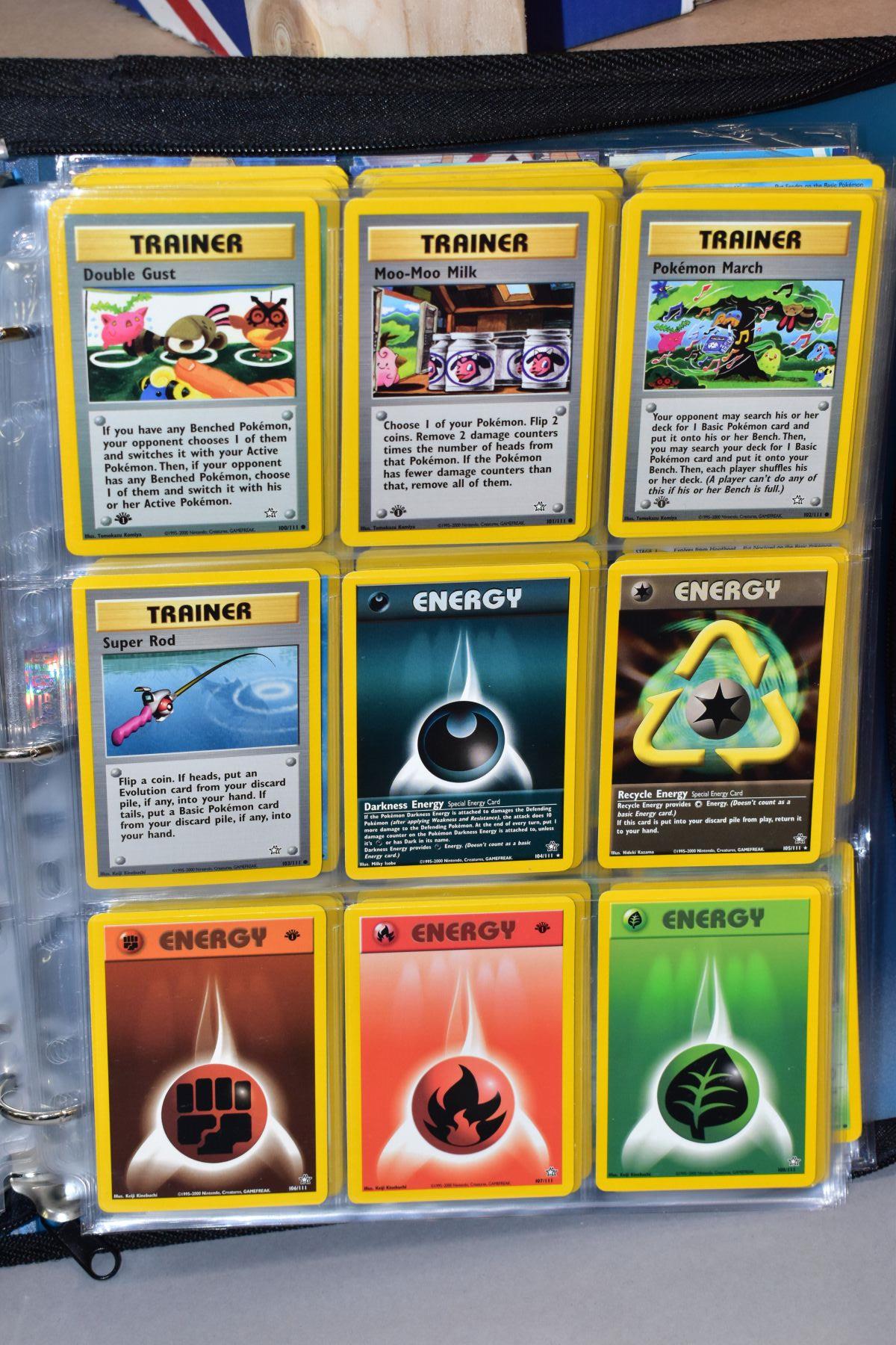 A BLUE POKEMON FOLDER CONTAINING AN ALMOST COMPLETE NEO GENESIS SET, which includes first - Bild 13 aus 33