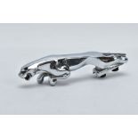 A CHROME PLATED JAGUAR CAR MASCOT, unmounted, section of tail missing, the underside marked 7/