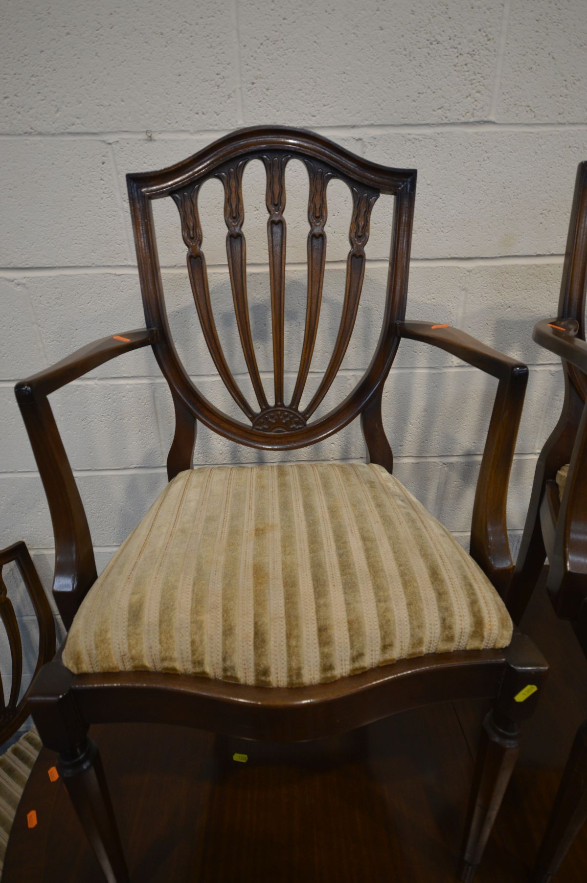 A STRONGBOW MAHOGANY EXTENDING TABLE, one additional leaf, six chairs including two carvers and a - Image 3 of 4