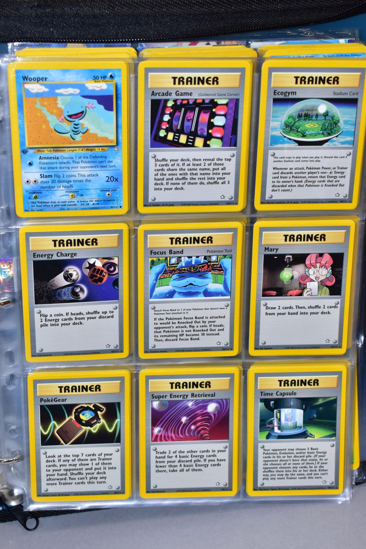 A BLUE POKEMON FOLDER CONTAINING AN ALMOST COMPLETE NEO GENESIS SET, which includes first - Bild 11 aus 33