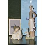 TWO BOXED LLADRO FIGURES, comprising 'Girl with Geese', No.1035, issued 1969-95, height 27.5cm