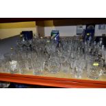 MORE THAN SEVENTY PIECES OF CUT GLASS AND CRYSTAL, including vases, stemware, tumblers and tankards,