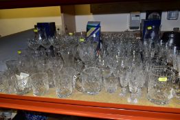 MORE THAN SEVENTY PIECES OF CUT GLASS AND CRYSTAL, including vases, stemware, tumblers and tankards,