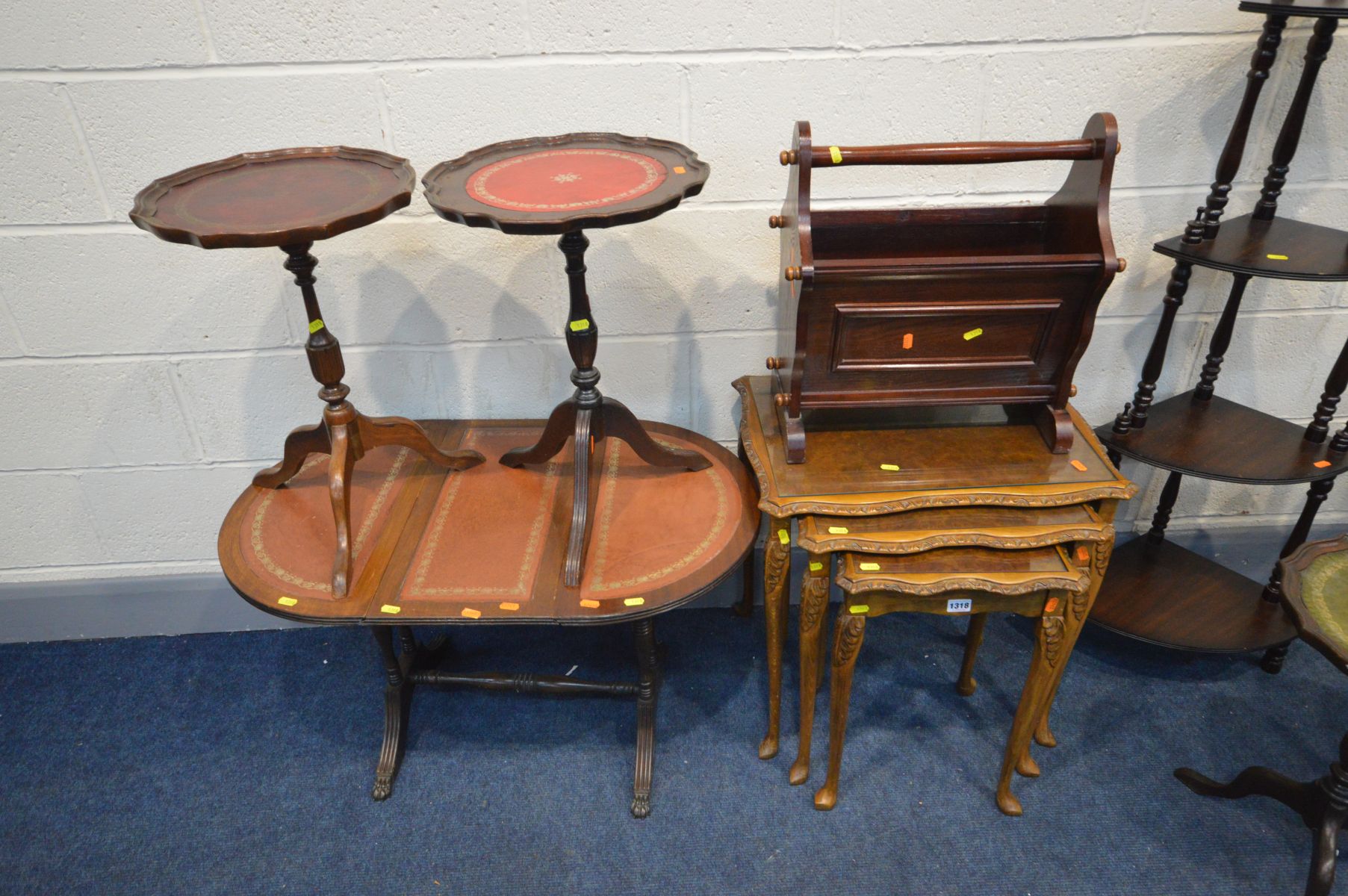 A SELECTION OF VARIOUS OCCASIONAL FURNITURE, to include a burr walnut nest of three tables, six - Image 2 of 3