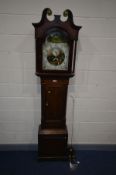A GEORGE III OAK, MAHOGANY CROSSBANDED AND INLAID EIGHT DAY LONGCASE CLOCK, by Edward Bell of
