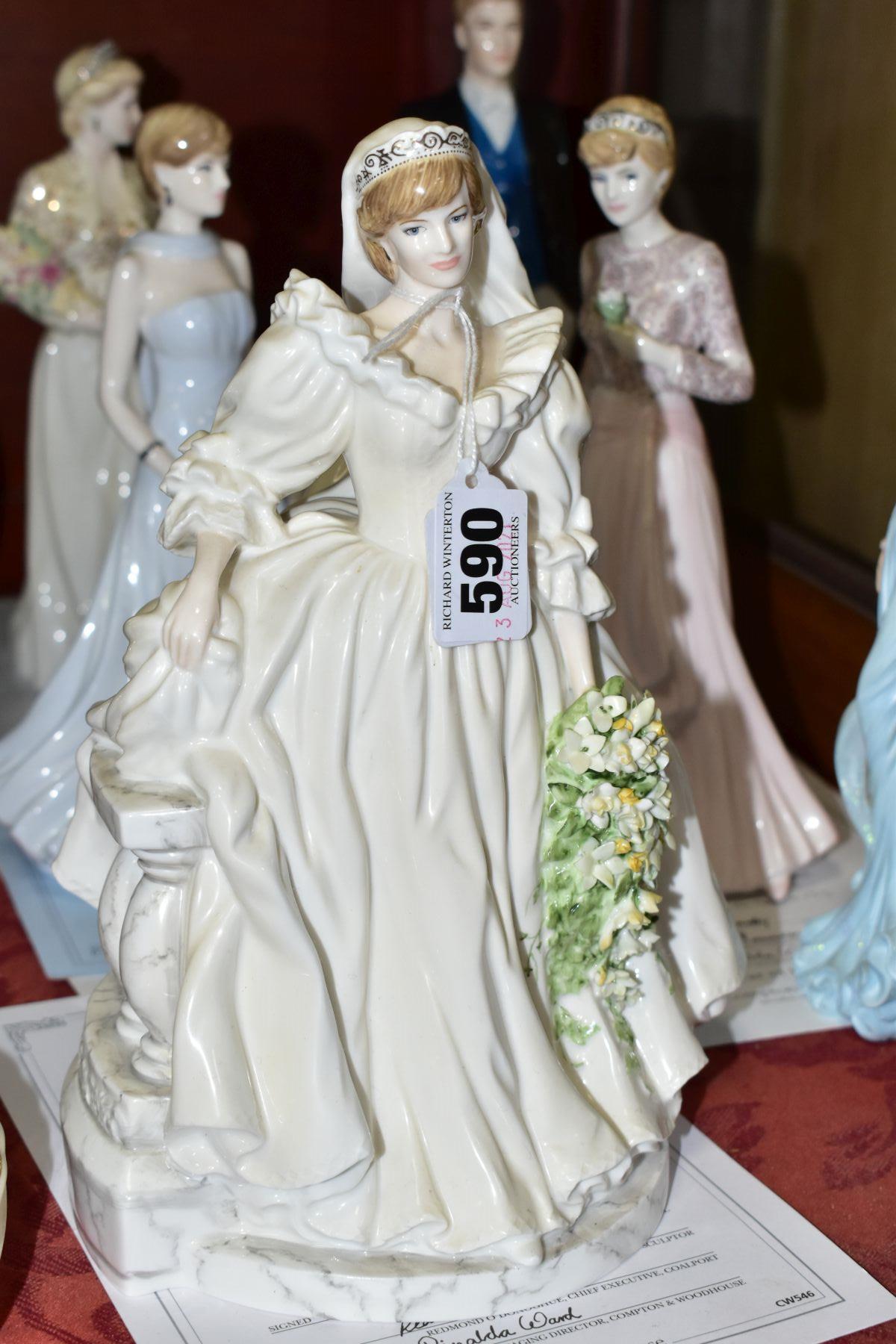 FIVE PRINCESS DIANA FIGURES, comprising four Limited Edition Coalport figures, all with - Image 2 of 10