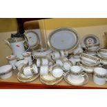 SEVENTY PIECES OF WEDGWOOD MARGUERITE TEA/DINNERWARES, comprising eight soup bowls and saucers,