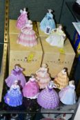ELEVEN SMALL COALPORT 'MINUETTES' LADY FIGURES, four boxed, comprising 'Natalie', 'Rosie', '