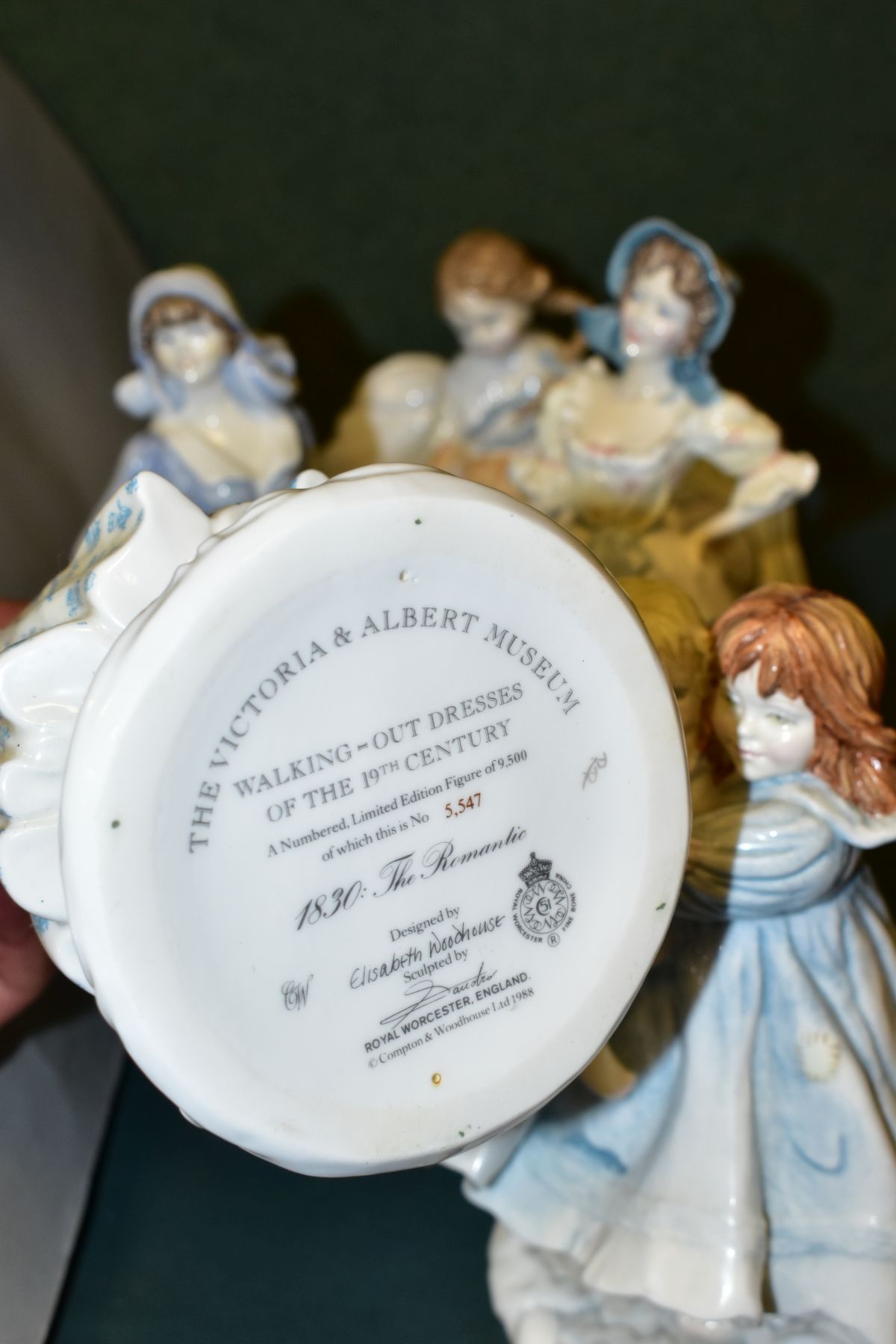A GROUP OF FIVE ROYAL WORCESTER FIGURES AND THREE COLLECTORS PLATES, comprising The Victoria & - Image 8 of 8