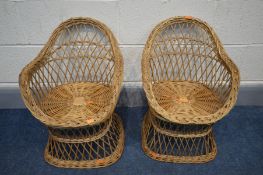 A PAIR OF WICKER CHILDS ARMCHAIR