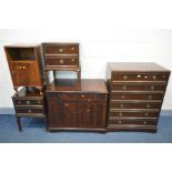 A COLLECTION OF MAHOGANY FURNITURE comprising a chest of six drawers, width 75cm x depth 45cm x
