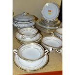 THIRTY SIX PIECES OF SPODE QUEEN'S GATE DINNERWARES, comprising six twin handled soup bowls and