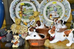 ELEVEN PIECES OF ROYAL DOULTON CERAMICS AND RESIN SCULPTURES to include four character dogs, five