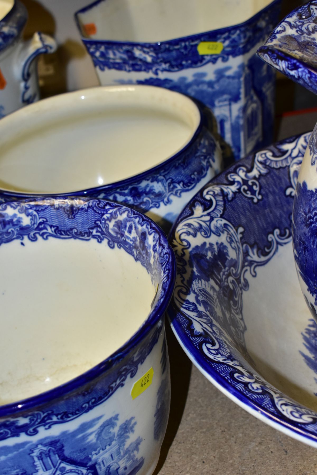 TWELVE PIECES OF 'ABBEY 1790' POTTERY BY GEORGE JONES & SONS, comprising two wash bowls and jug - Image 7 of 8