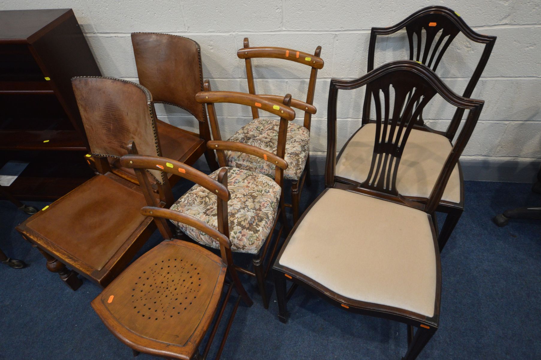 A SELECTION OF VARIOUS FURNITURE to include an oak tea trolley, mahogany open bookcase, corner - Image 3 of 3