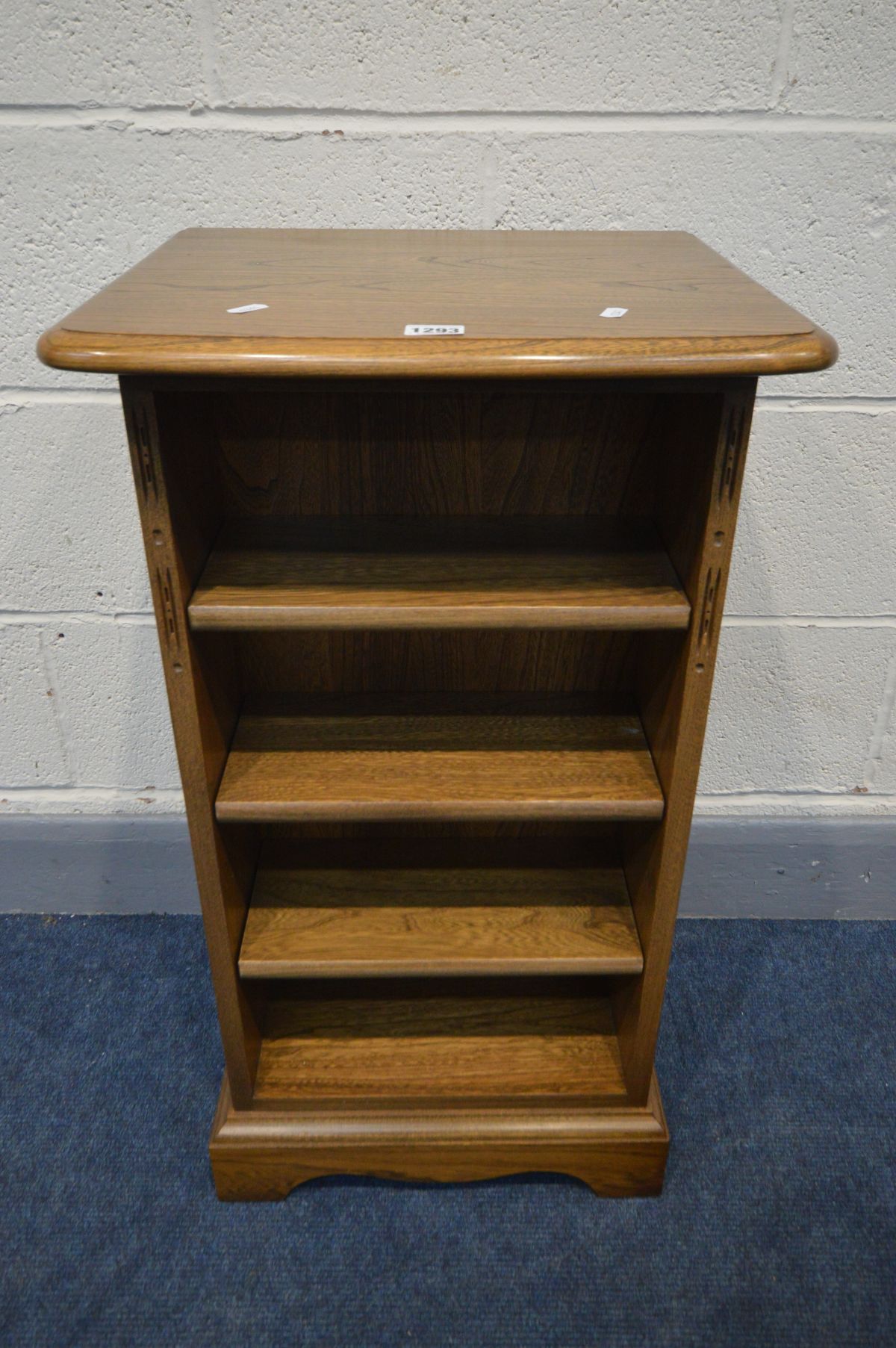 A SMALL ERCOL GOLDEN DAWN OPEN BOOKCASE, width 44cm x depth 38cm x height 77cm - Image 2 of 2