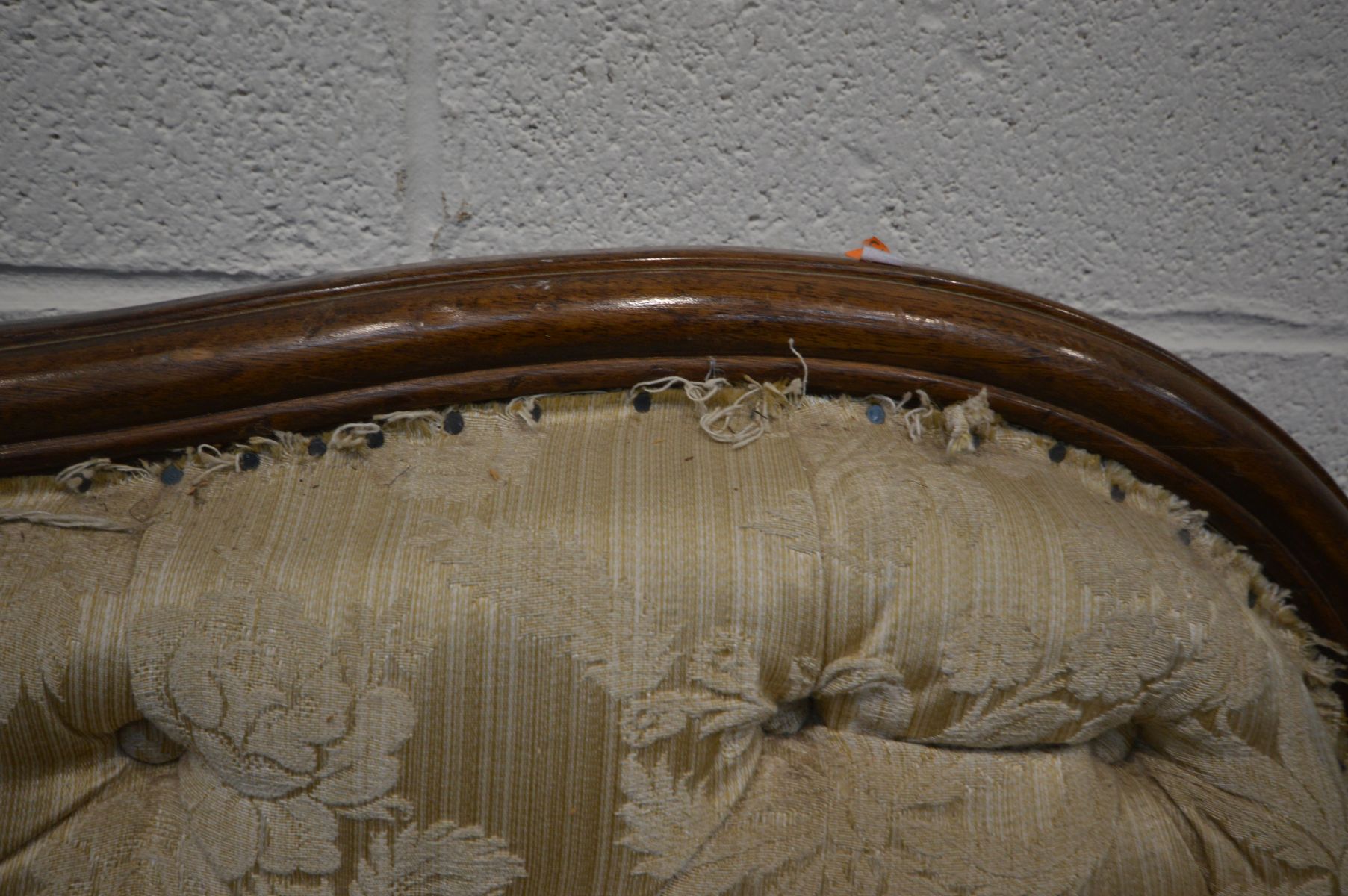 A VICTORIAN MAHOGANY SOFA, the wavy back to scrolled armrests, serpentine front, on cabriole legs, - Image 9 of 12